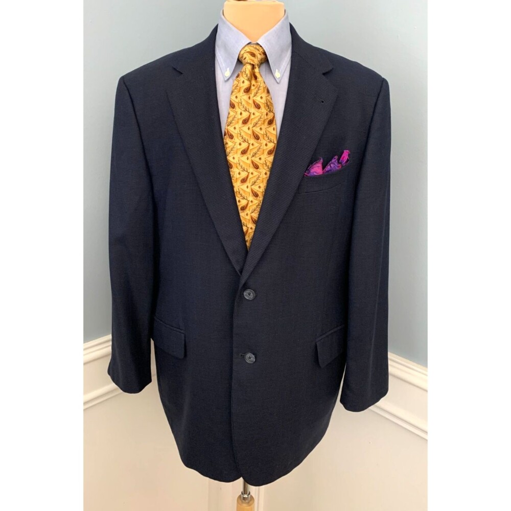 Joseph Abboud Blazer Mens 46R Wool Textured Twill USA Made Jacket Sportcoat